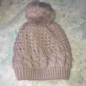 TAUPE KNIT WINTER HAT